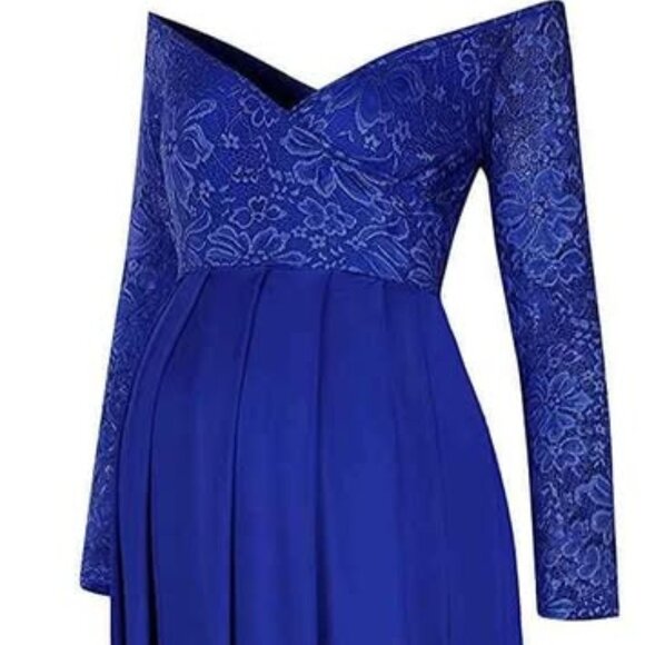 Never worn: Blue Maternity Dress - Picture 1 of 3